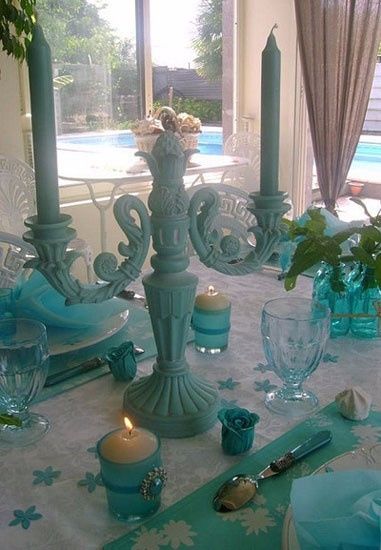 Deco turquoise blanc