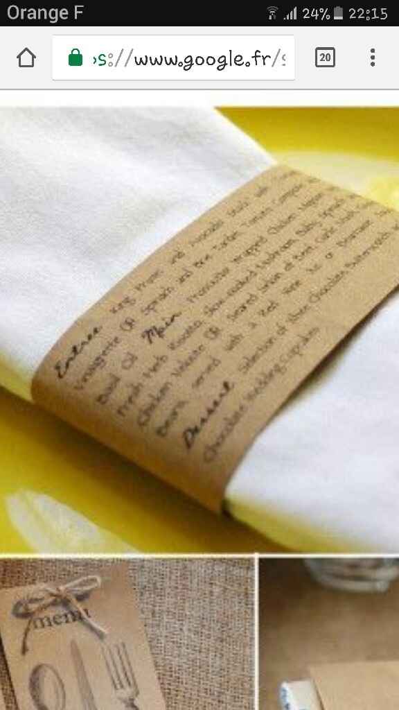 Idées déco : menus sur les tables - 1