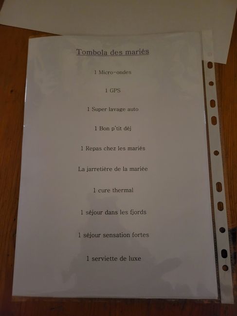 Tombola des mariés + étiquettes prénom 1