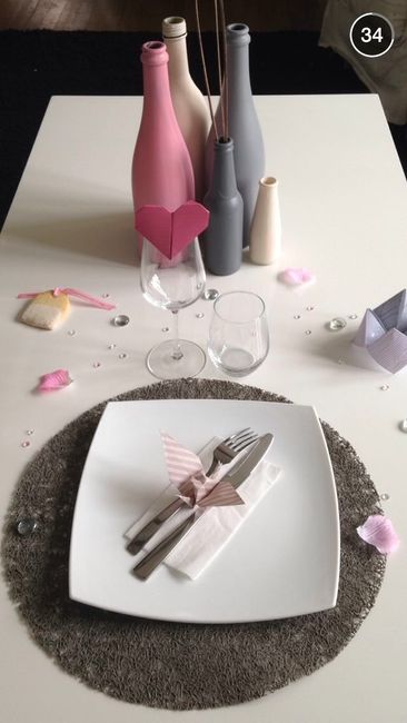 Décoration de la table. 