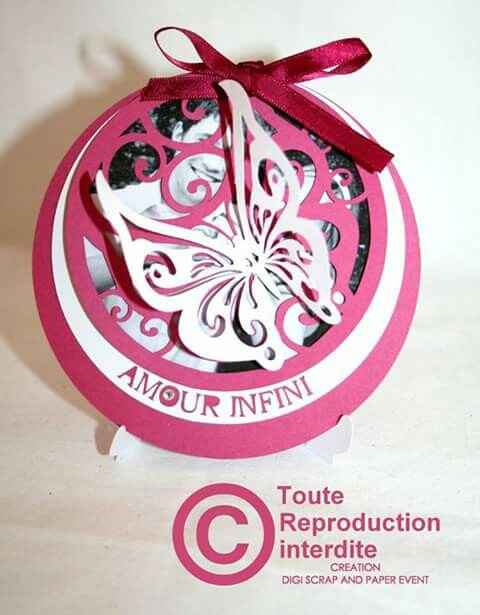 Faire part thème fuchsia blanc papillon - 2