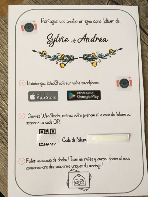 Avancées diy numéro de table et Wedshoot - 2