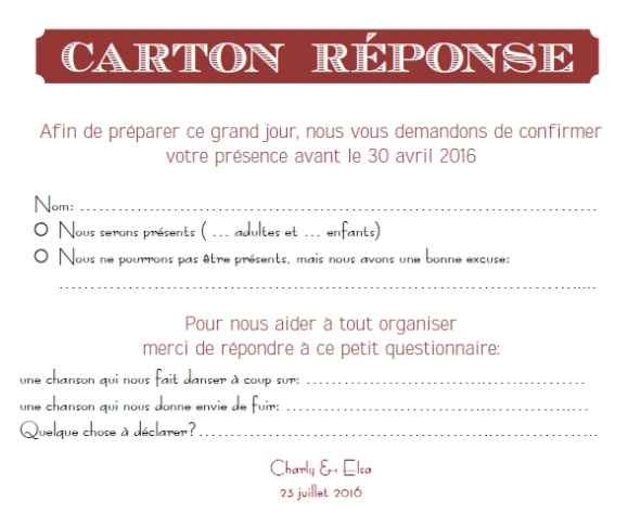 Carton réponse