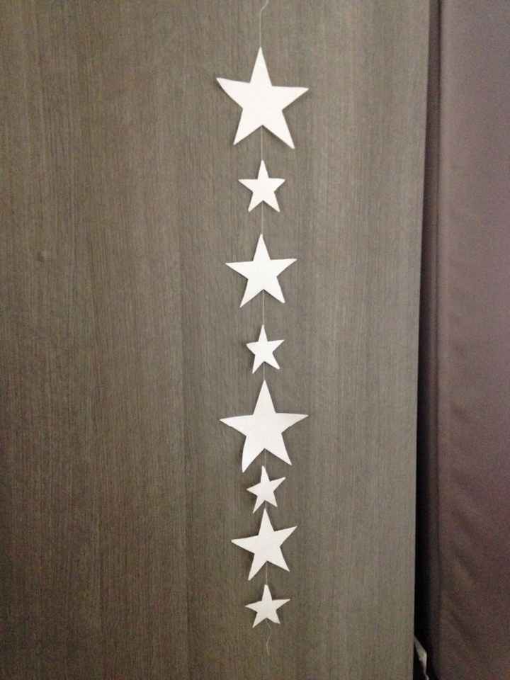 - et enfin guirlande en papier classique: la technique est bien, le rendu est pas mal mais il faut q