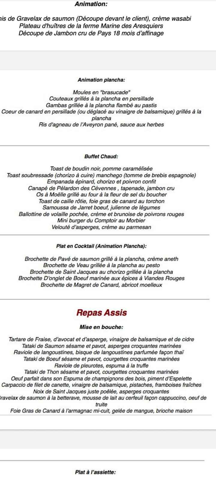 Budget moyen par personne traiteur Hérault - 2