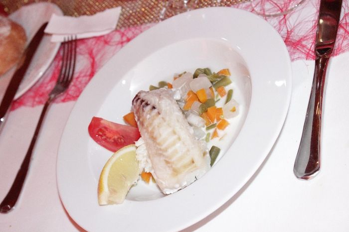 Dos de cabillaud brunoise de légumes sauce crème citronée