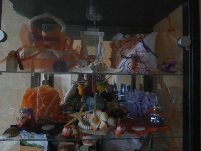 MA DECORATION DE MARIAGE EXPOSEE DANS UNE VITRINE