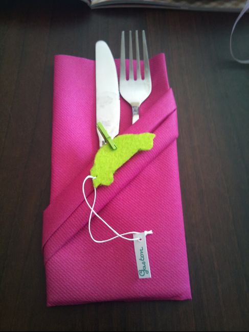 pliage serviette, avec marque place