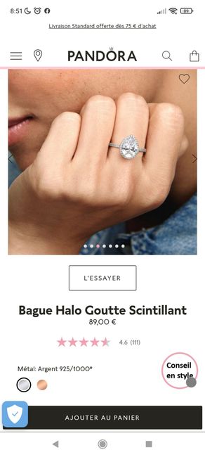 Bague de fiancaille pandora sale