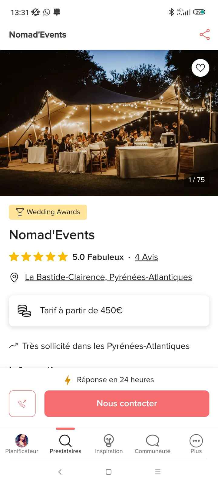 Location ou achat petit prix Tente Nomade / Berbère  dans le 44 ou 49 - 1