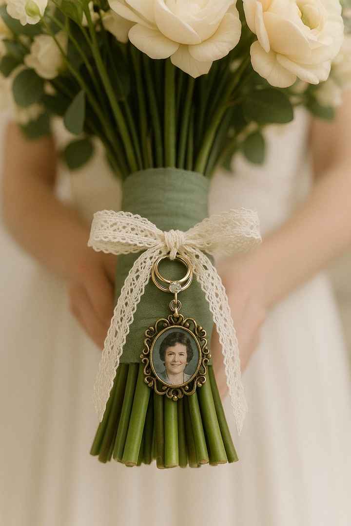 Bouquet de mariée , bracelet témoin ou demoiselle d’honneur et boutonnière marie - 2