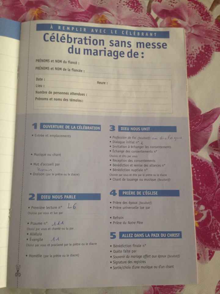 Feuillets distribués à l'église - 1