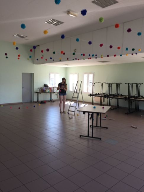 Installation des pompons