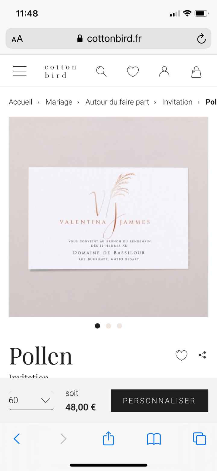 Faire part avec etiquettes à mettre Repas/vh/brunch - 3
