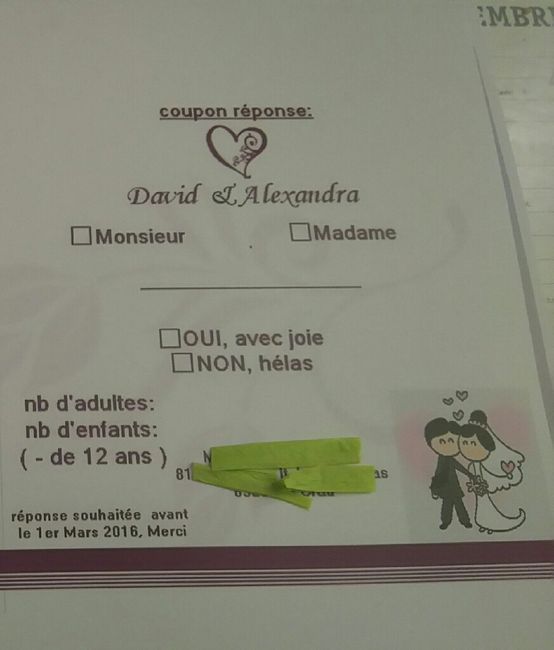 Coupon réponse quoi mettre? - 1