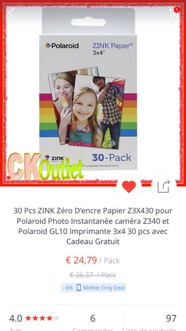 Polaroid z340 pour livre d'or - 2