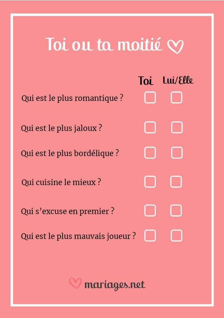 Toi ou ta moitié ? 💕 - 1