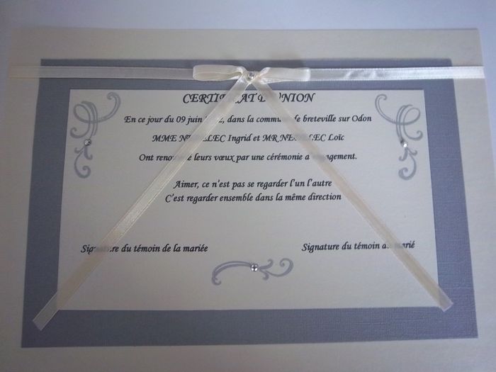 certificat d'union