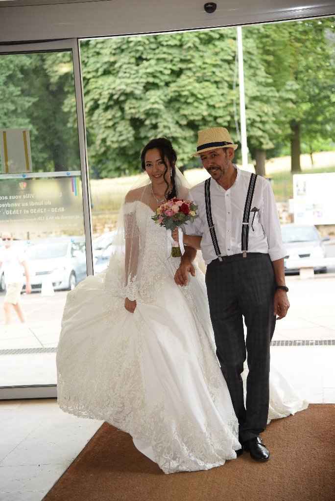 arrivée avec mon papa 