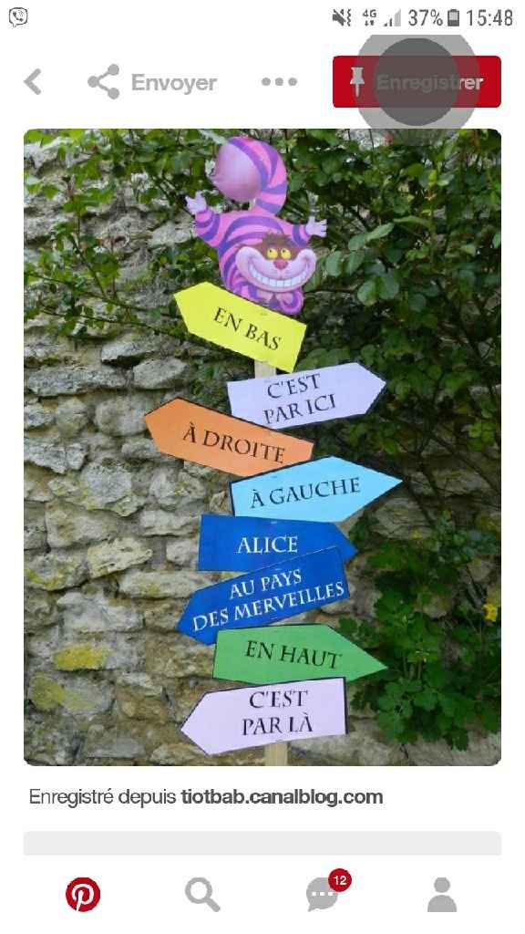 Nom de table thème Alice au pays des merveilles - 1