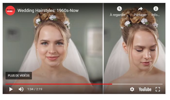 éVolution des coiffures mariage 1960.... 1