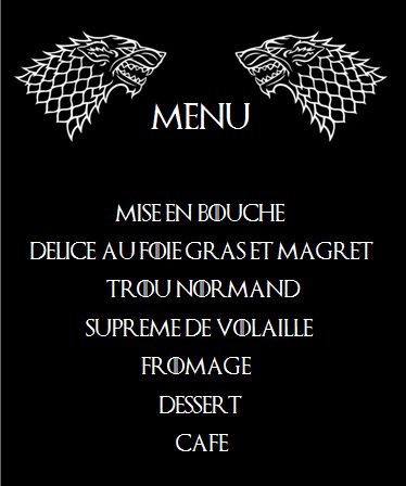 Menu dîné