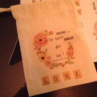 Pochette coton , cadeaux invités femme - 1