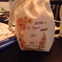 Pochette coton , cadeaux invités femme - 1