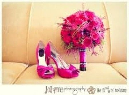 chaussure assortis au  bouquet