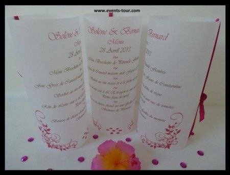 Menu photophore fuschia