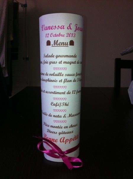 Mon menu photophore test fuschia/chocolat