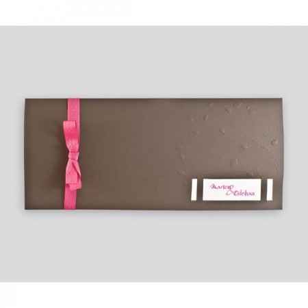 Faire-Part Fuchsia/Chocolat (recto)