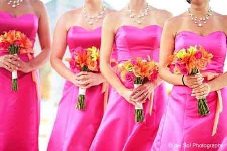 Robes demoiselles d'honneur fuschia