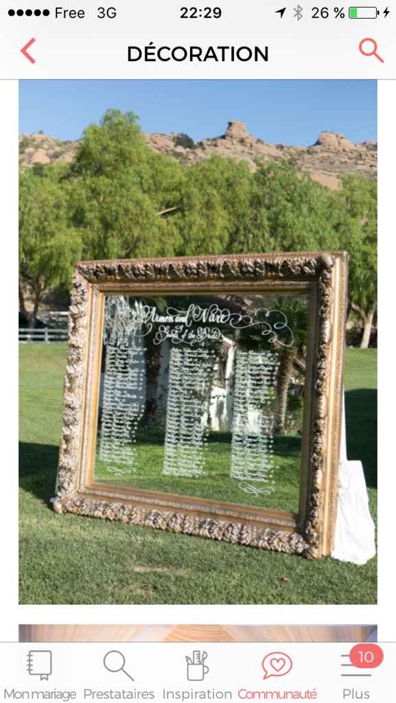 Plan de table sur le lieu - 1