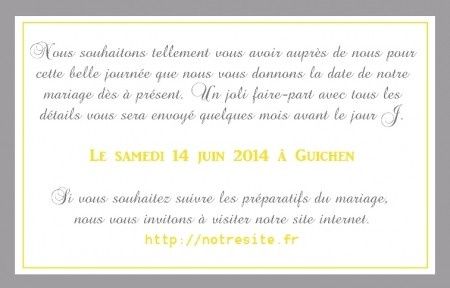 Save the date Verso