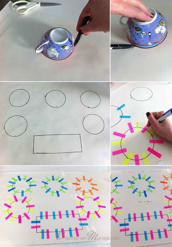 Plan de table papier post it