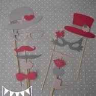 Accessoires photobooth rose et gris