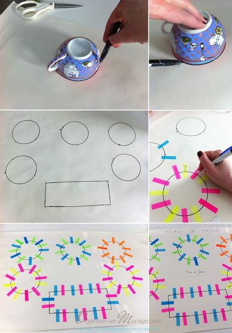 Plan de table papier post it