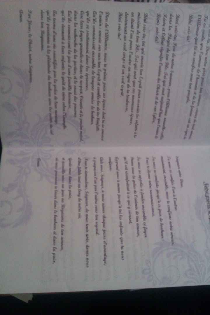 intérieur livret de messe