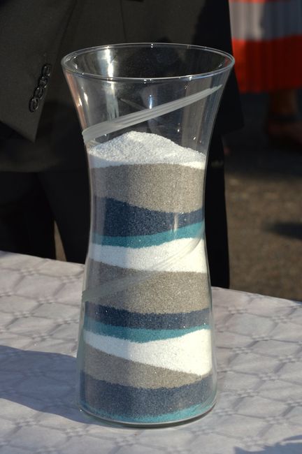 cérémonie du sable - le vase une fois finie
