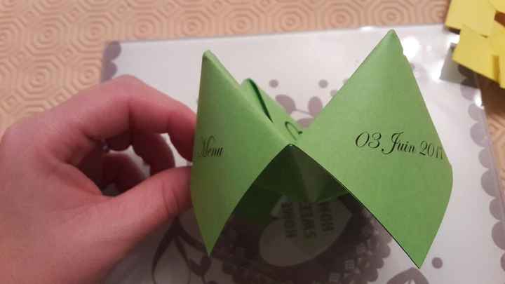 Cocotte en papier : menu - 2