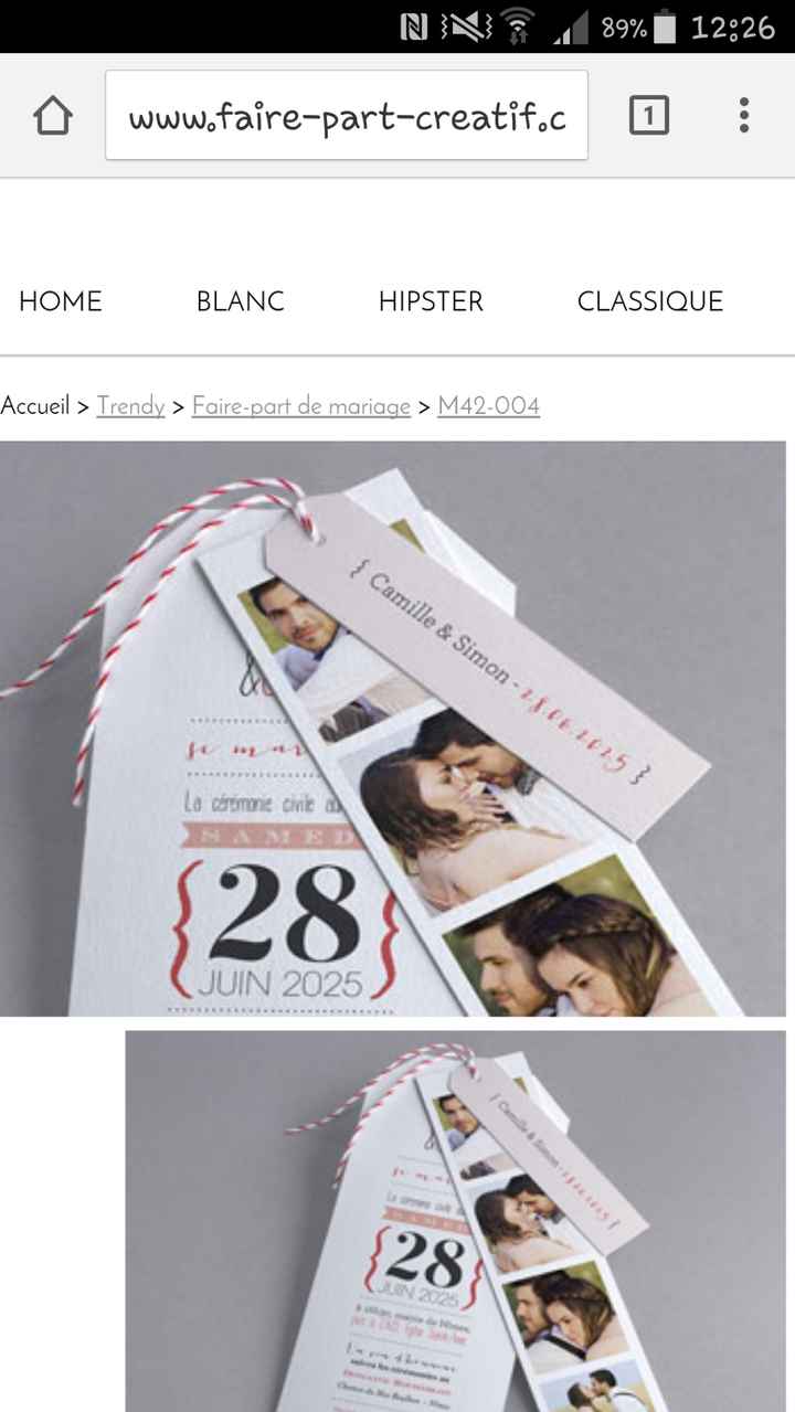 Faire part choisi sur faire-part créatif