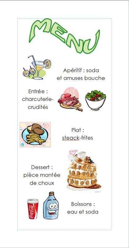 Menu enfant