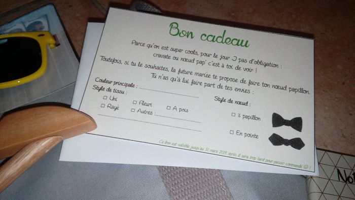 Bon cadeau des messieurs