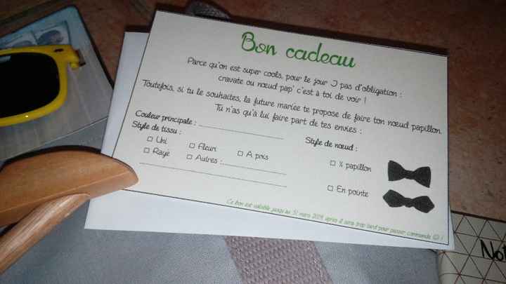 Bon cadeau des messieurs