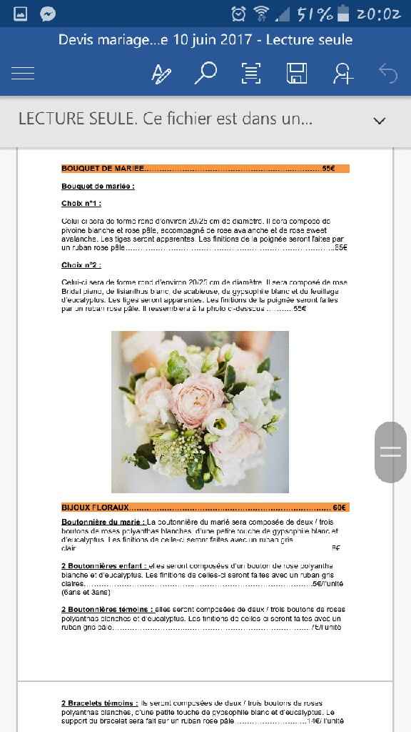 Devis fleuriste qu' en pensez vous? - 2