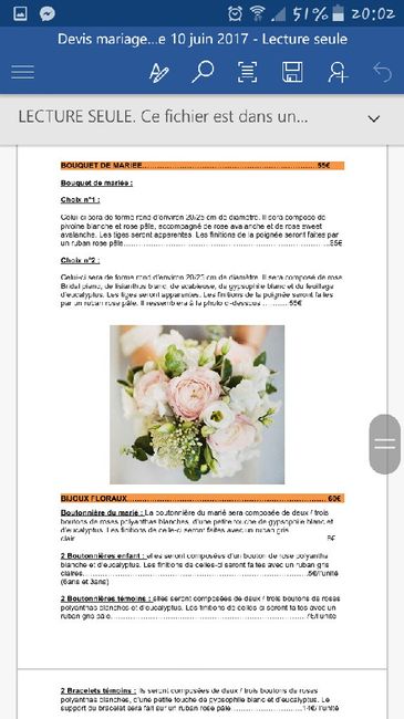 Devis fleuriste qu' en pensez vous? - 2