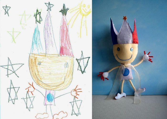 Des dessins d'enfant qui deviennent des doudous