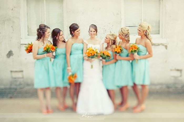 mariage orange et bleu