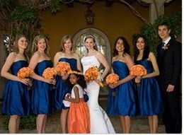 Un mariage orange et bleu